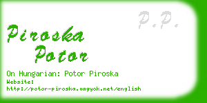 piroska potor business card